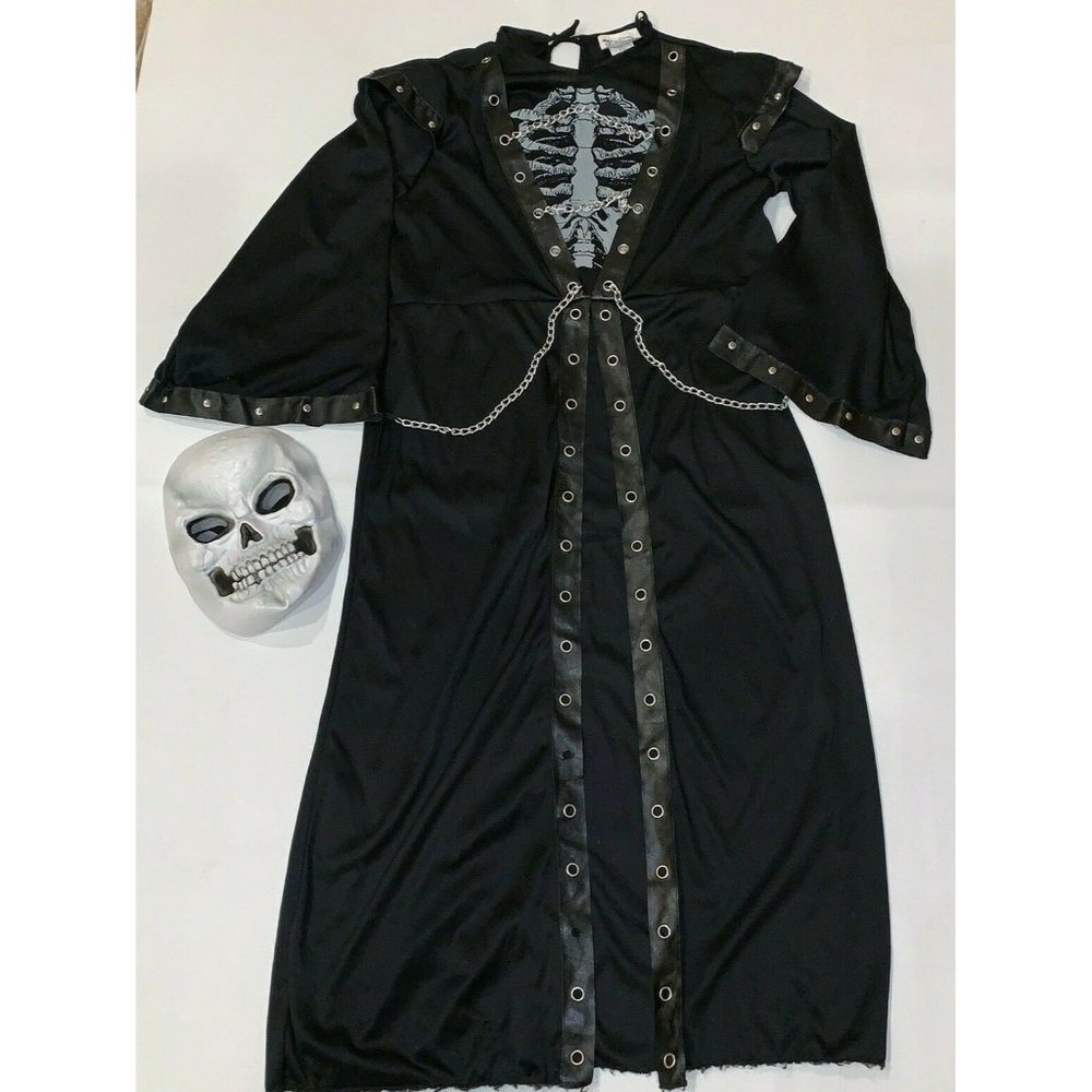 California Costume Boys Halloween Costume Black Robe L Mask Grim Reaper Gothic